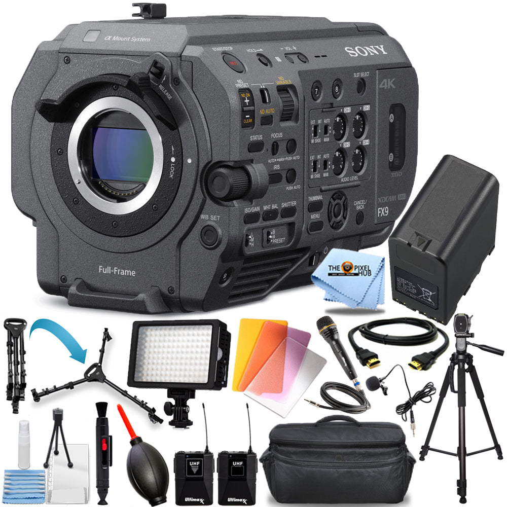 Système de caméra plein format Sony PXW-FX9 XDCAM 6K (corps) + ensemble de micros + pack EXT BAT