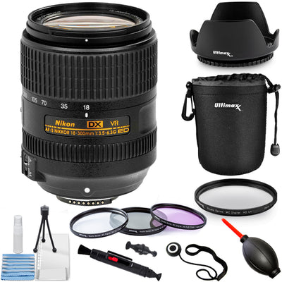 Survolez pour zoomer
 Objectif Nikon AF-S DX NIKKOR 18-300 mm ED VR + kit de filtres + pochette d'objectif