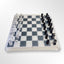Lucite Acrylique Échecs + Dames Premium Set - Grand 17,5" (Transparent/Blanc)