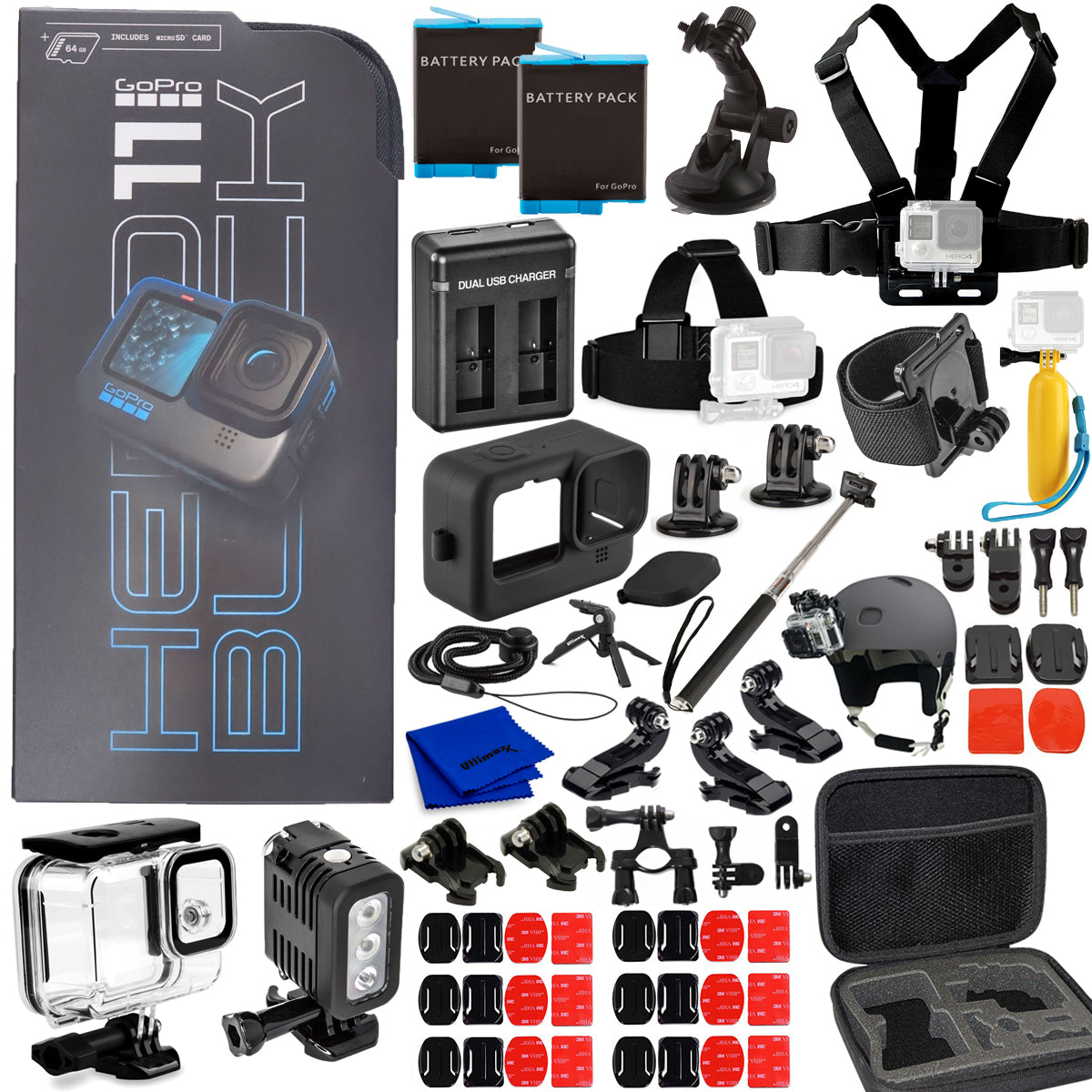 Caméscope 5K étanche GoPro HERO 11 Black - Ensemble d'accessoires 24 pièces