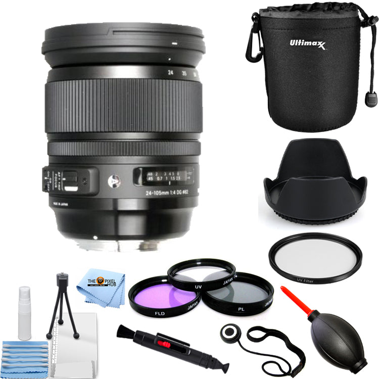 Sigma 24-105mm F/4 DG OS HSM Art Lens for Nikon 635-306 - 10PC Accessory Bundle