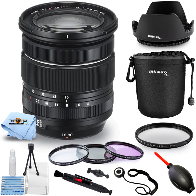 Objectif FUJIFILM XF 16-80 mm f/4 R OIS WR 16635613 Boîte blanche - Lot d'accessoires 10 pièces