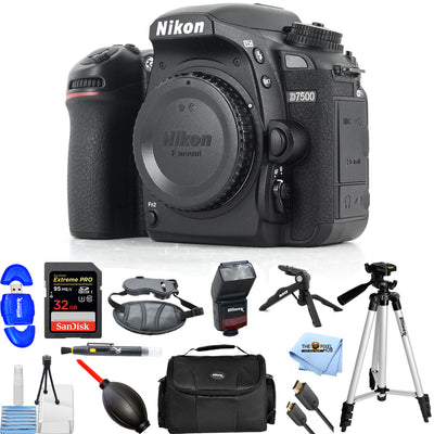 Appareil photo reflex numérique Nikon D7500 (boîtier uniquement) 1581 - Ensemble d'accessoires 12PC