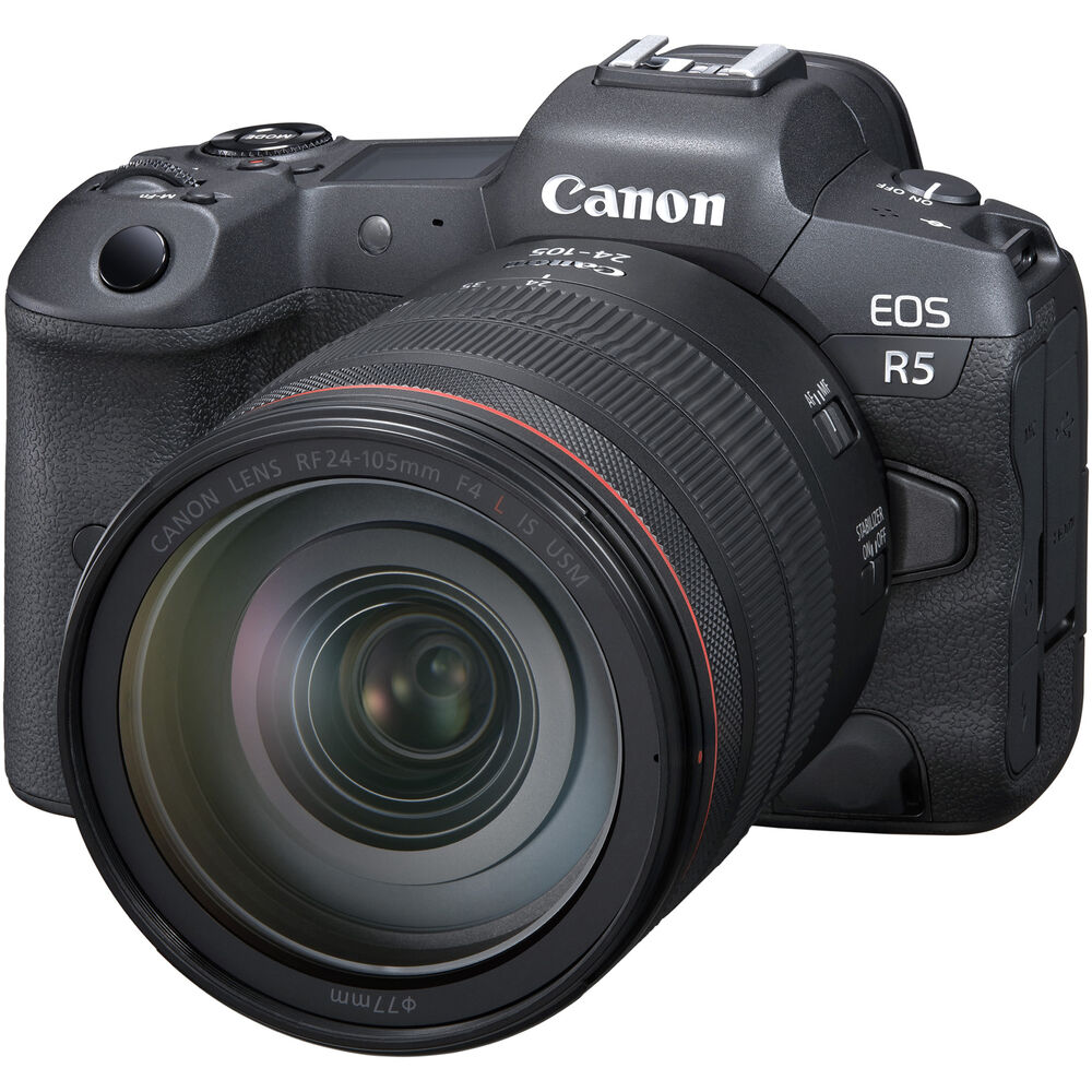 Appareil photo sans miroir Canon EOS R5 avec objectif 24-105 mm f/4 - Ensemble d'accessoires 13 pièces