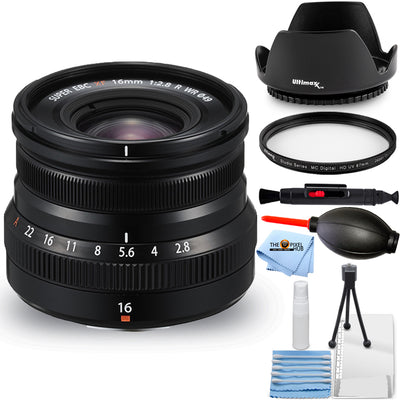 FUJIFILM XF 16mm f/2.8 R WR Lens (Black) 16611655 - 7PC Accessory Bundle