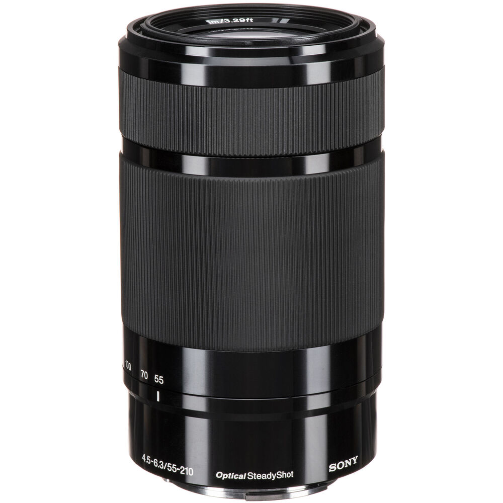 Objectif Sony E 55-210 mm f/4.5-6.3 OSS (noir) – Lot de 7 accessoires, boîte blanche