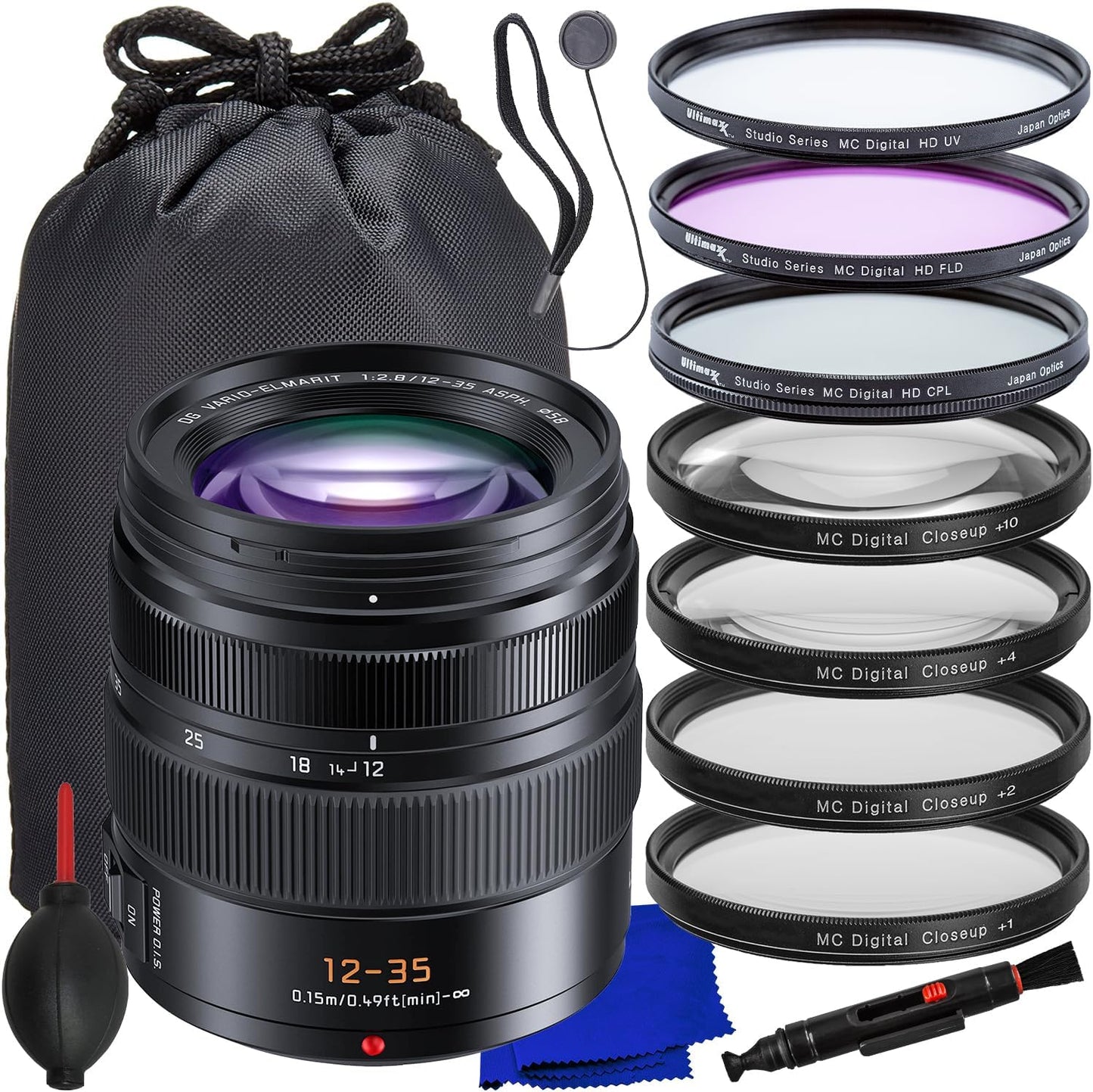 Panasonic Lumix GX Vario 12-35 mm f/2,8 II ASPH. Objectif POWER OIS - Lot de 12 pièces