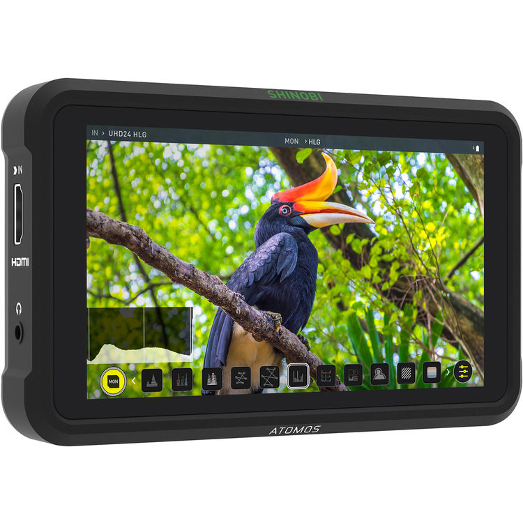 Atomos Shinobi Moniteur HDMI 4K 5,2" ATOMSHBH01 + 3 batteries et chargeur