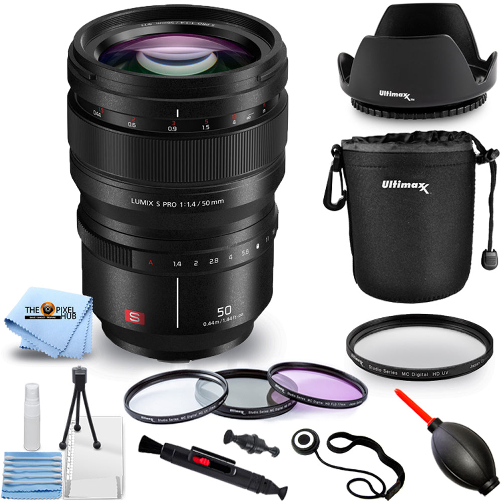 Objectif Panasonic Lumix S PRO 50 mm f/1.4 Objectif S-X50 - Ensemble d'accessoires 10PC