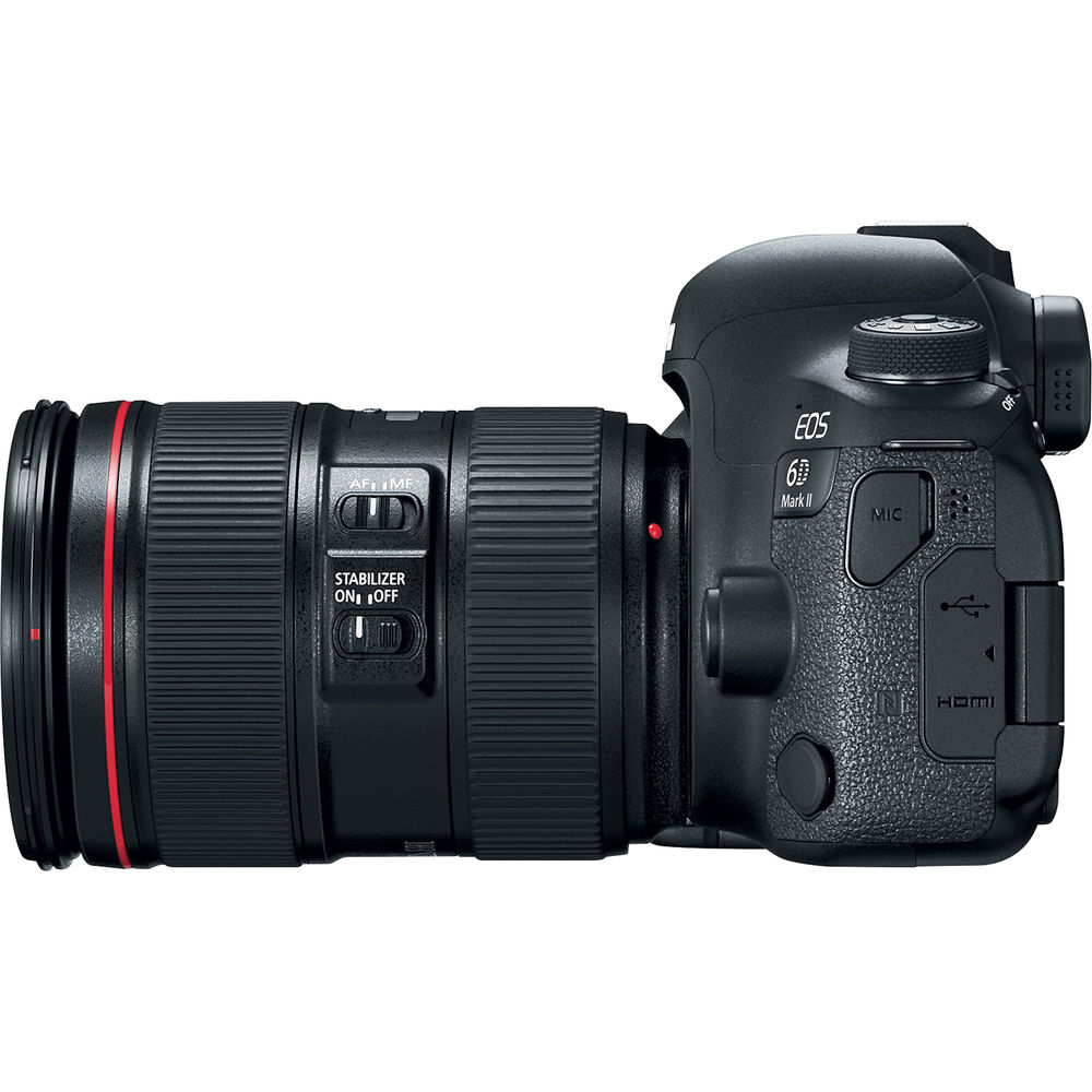 Appareil photo reflex numérique Canon EOS 6D Mark II avec objectif 24-105 mm f/4 - Ensemble d'accessoires 15 pièces