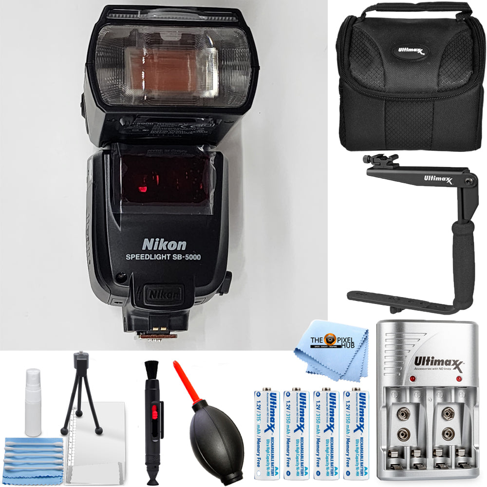 Nikon SB-5000 AF Speedlight 4185 + support de flash + 4 piles AA et plus