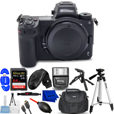 Appareil photo numérique sans miroir Nikon Z 7II (boîtier uniquement) 1653 + 64 Go + Flash Bundle