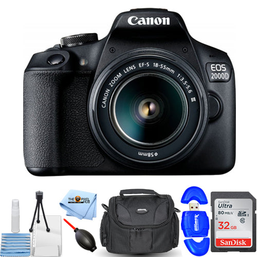 Canon EOS 2000D / Rebel T7 avec objectif EF-S 18-55 mm III - Ensemble d'accessoires 6 pièces