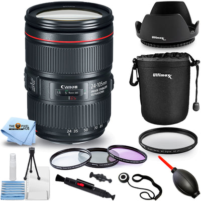 Objectif Canon EF 24-105 mm f/4L IS II USM 1380C002 + kit de filtres + pochette d'objectif