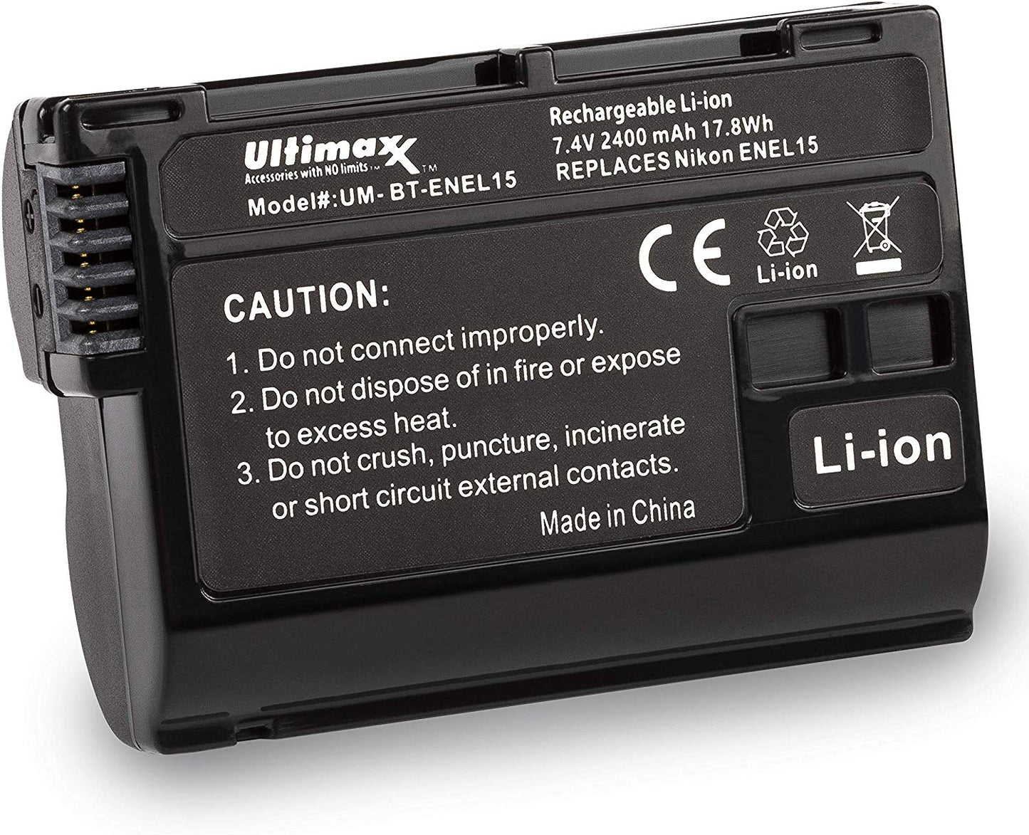 Chargeur de voyage ULTIMAXX + batterie de remplacement pour Nikon ENEL15 - 2400 mah