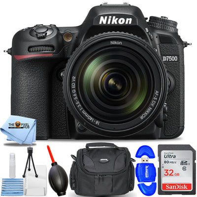 Nikon D7500 DSLR Camera with 18-140mm Lens - Essential 32GB Bundle