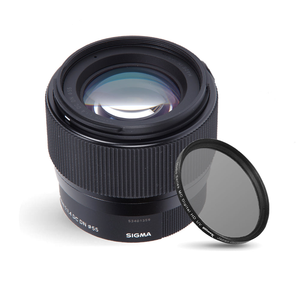 Objectif contemporain Sigma 56 mm f/1.4 DC DN pour objectif Canon EF-M + UV ultraviolet