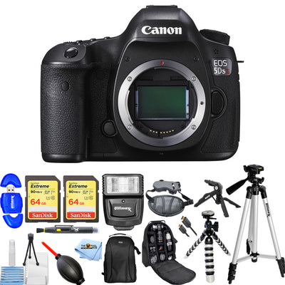 Canon EOS 5DS R DSLR Camera (Body Only) 0582C002 + 128GB + Backpack Bundle