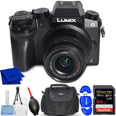 Panasonic Lumix G7 Mirrorless Camera with 14-42mm Lens (Black) - Accessory Kit