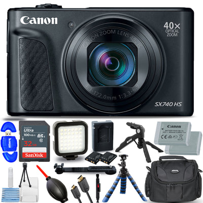 Appareil photo numérique Canon PowerShot SX740 HS (noir) 2955C001 - Ensemble d'accessoires 12 pièces