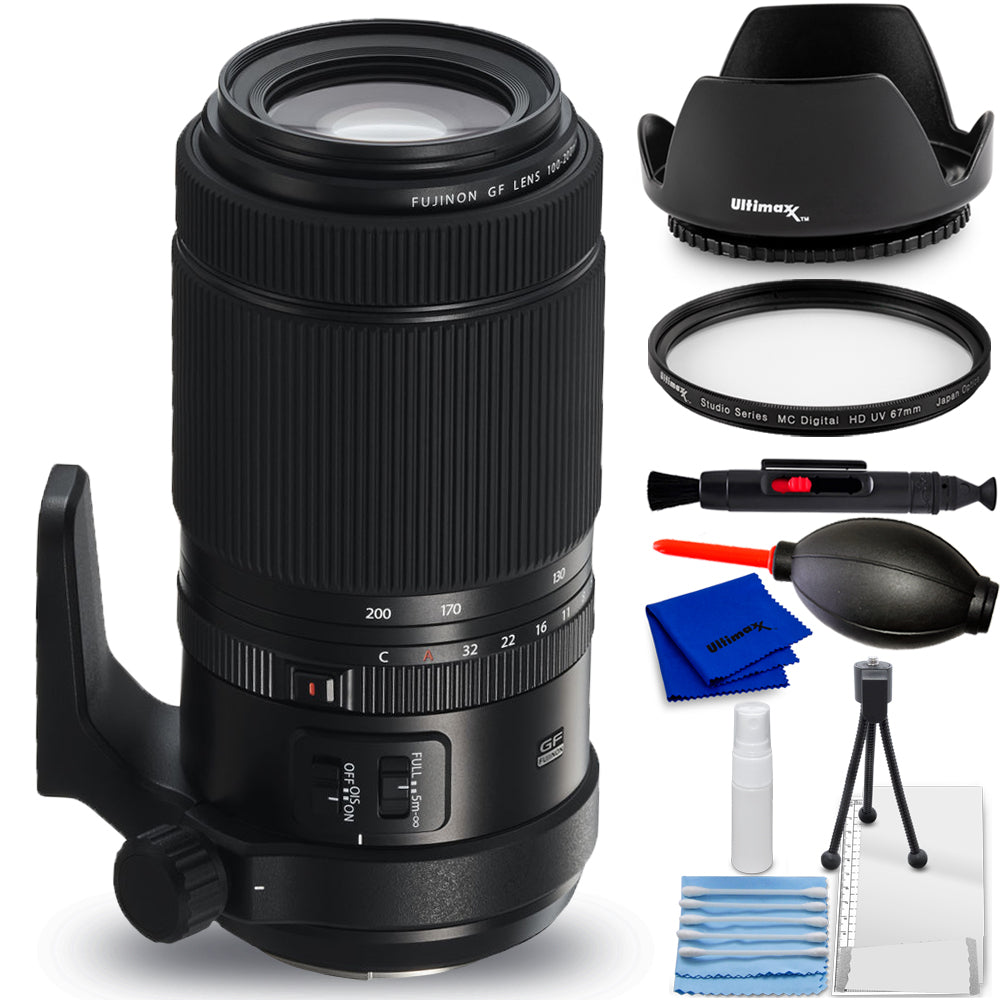 Objectif FUJIFILM GF 100-200 mm f/5.6 R LM OIS WR 600020702 – Lot d'accessoires 7 pièces