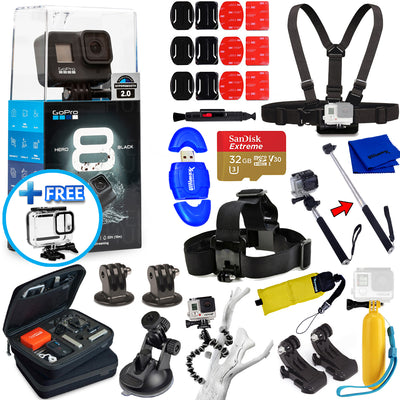 GoPro HERO8 HERO 8 Black - KIT D'ACCESSOIRES PRO Tout-en-1 + 32 Go + Trépied et plus