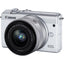 Appareil photo sans miroir Canon EOS M200 avec 15-45 mm (blanc) + BATTERIE EXT + Ensemble de filtres