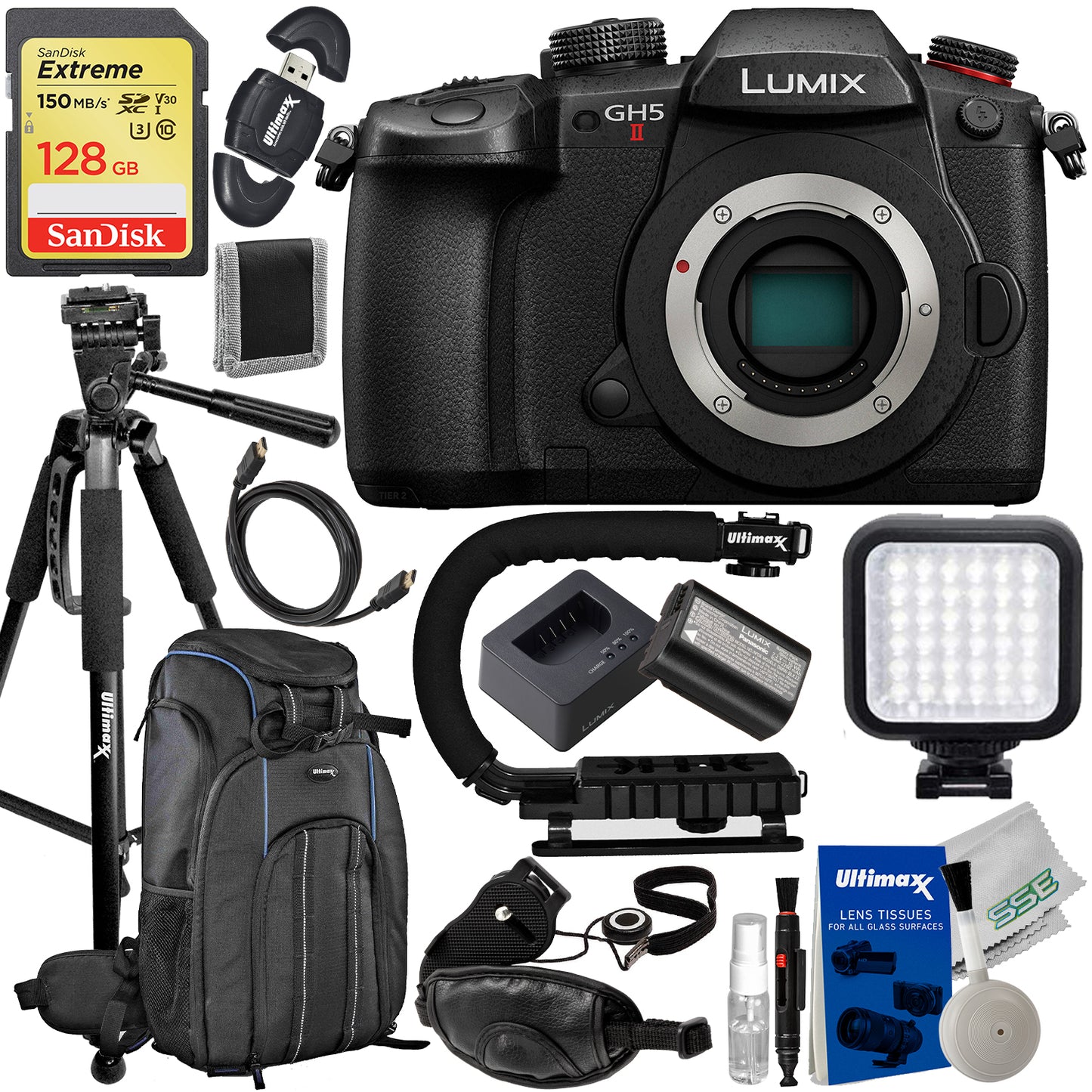 Panasonic Lumix GH5 II Mirrorless Camera (Body Only) - 15PC Accessory Bundle