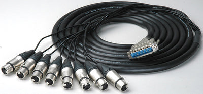 Sescom Built Canare Analog 25Pin Dsub to 8 XLR Audio Cable with 24" Fanouts 25ft