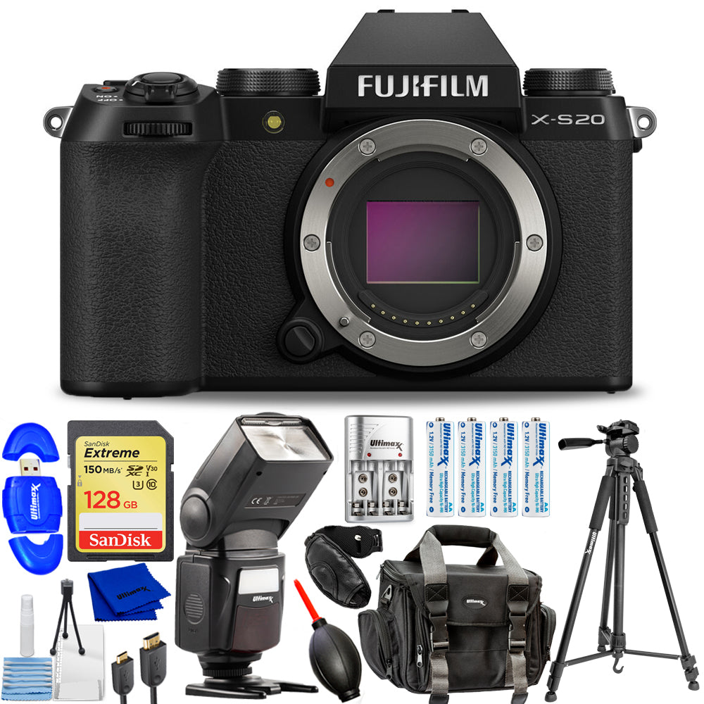 Appareil photo sans miroir FUJIFILM X-S20 (boîtier, noir) 16781852 - Ensemble d'accessoires 12PC