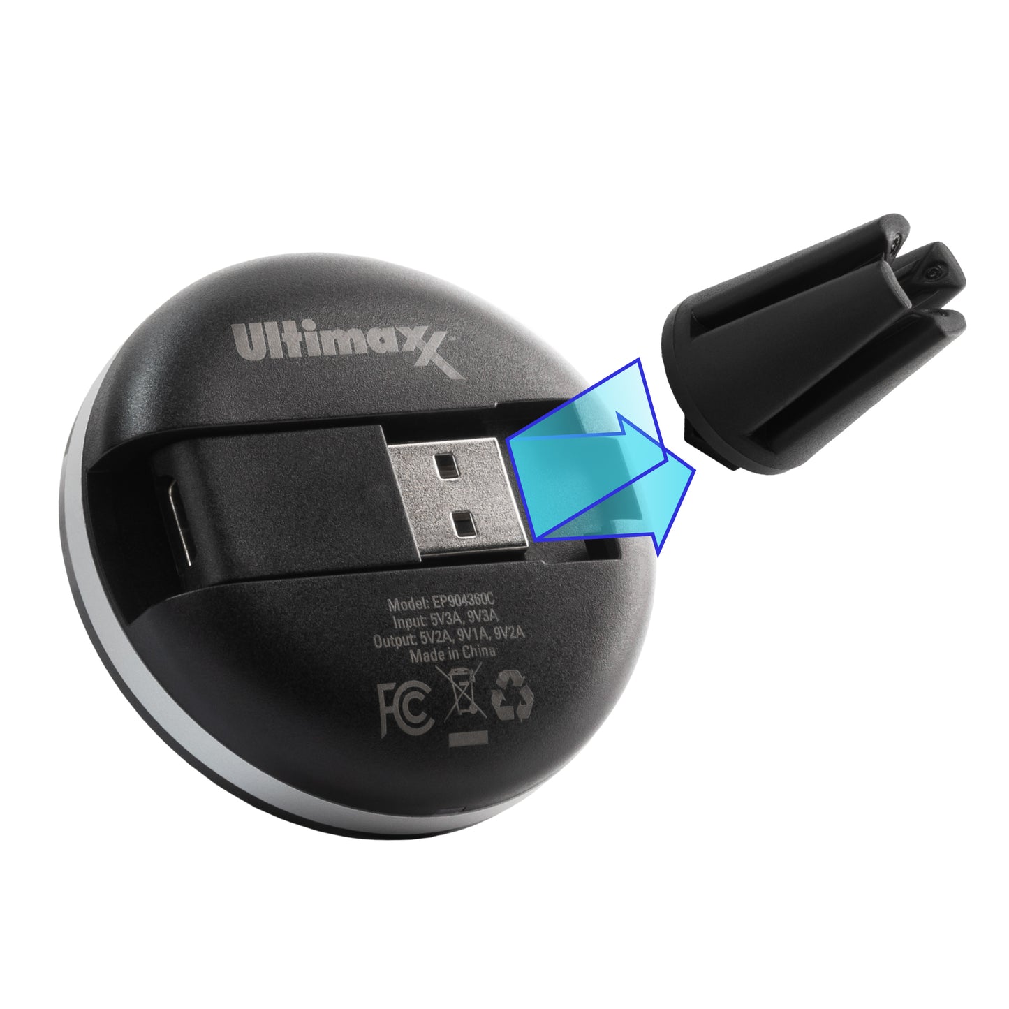 Chargeur Qi sans fil magnétique Ultimaxx 18W pour iPhone 13 12 11 SE Android Samsung