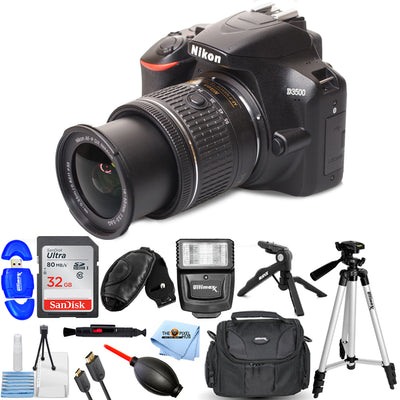 Appareil photo reflex numérique Nikon D3500 24,2 MP avec objectif VR 18-55 mm 1590 - Ensemble d'accessoires 12 pièces