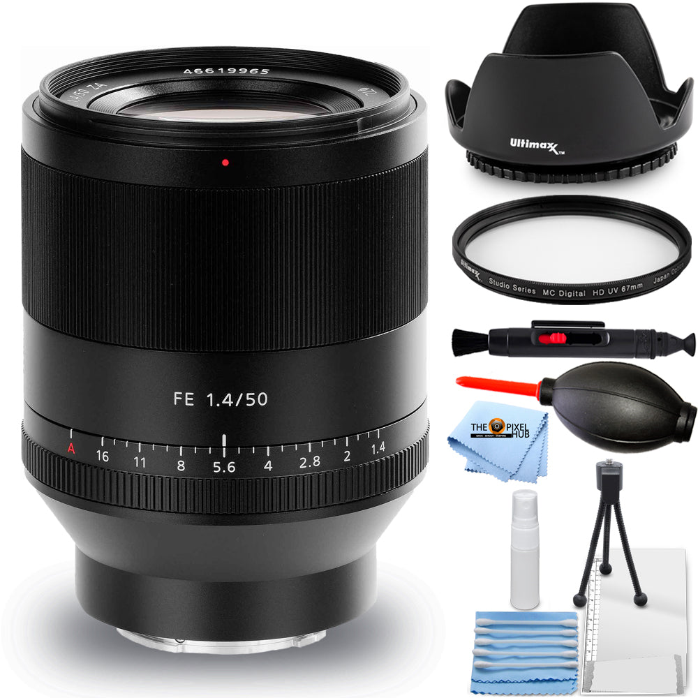 Objectif Sony Planar T* FE 50 mm f/1.4 ZA SEL50F14Z - Ensemble d'accessoires 7 pièces