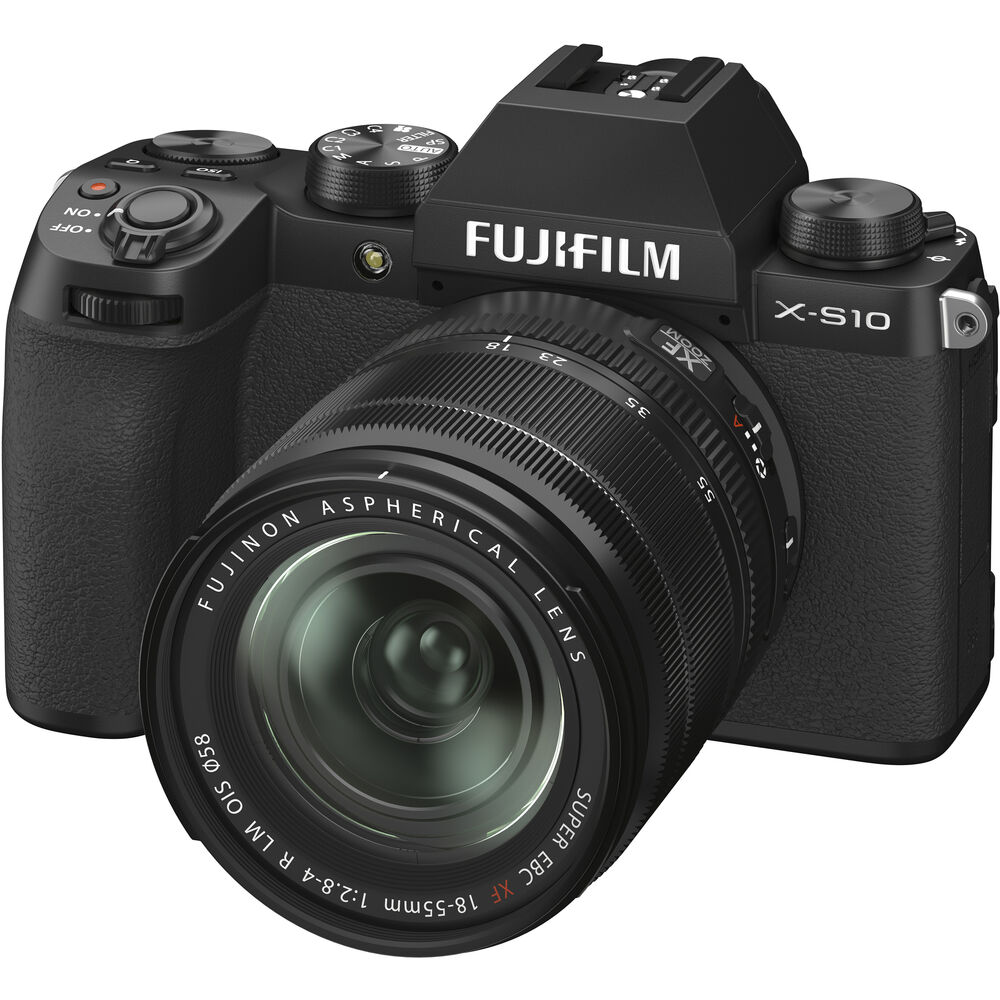 FUJIFILM Appareil photo sans miroir FUJI X-S10 avec objectif 18-55 mm - Kit d'accessoires 14 pièces