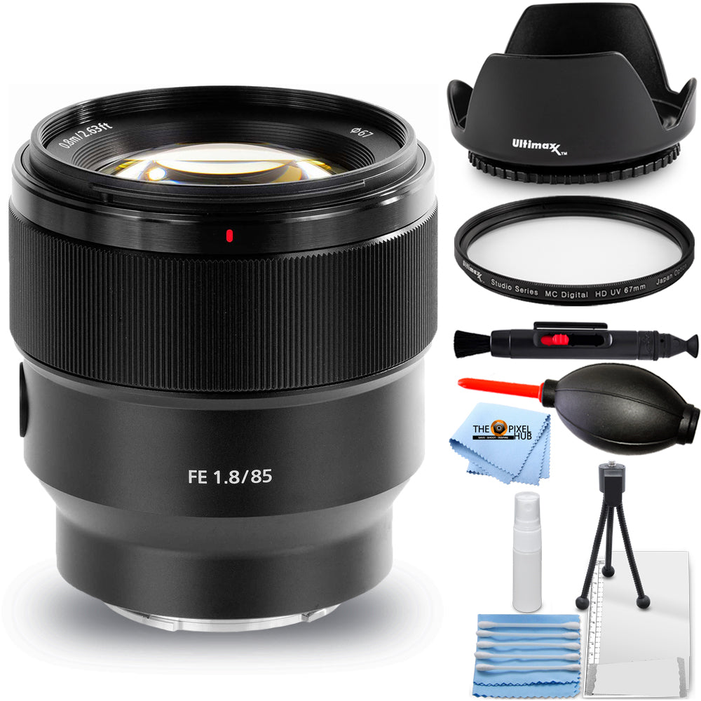 Sony FE 85mm f/1.8 Lens SEL85F18 - 7PC Accessory Bundle