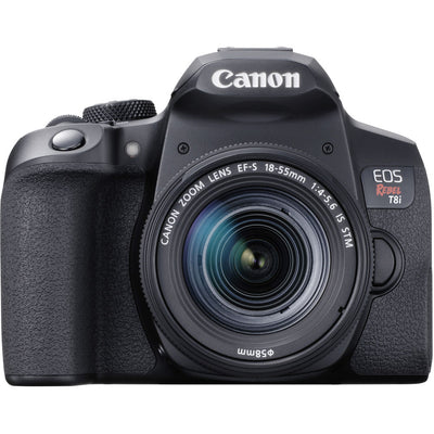 Canon EOS Rebel T8i avec objectif 18-55 mm + 75-300 mm III + 64 Go + pack flash