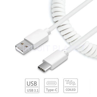 Câble de chargeur de synchronisation enroulé TYPE-C vers USB, connecteur de charge de données, blanc, nouveau