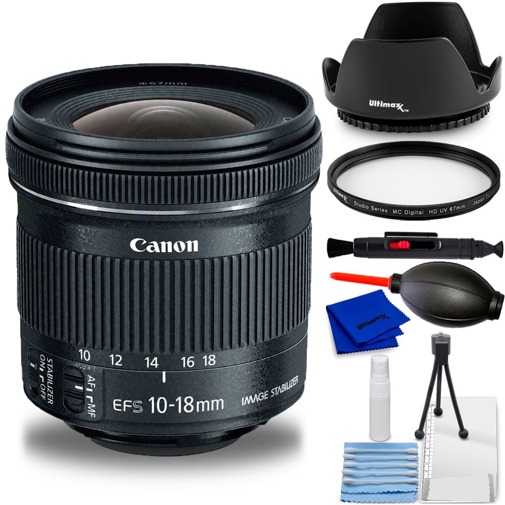 Objectif Canon EF-S 10-18 mm f/4.5-5.6 IS STM - Ensemble d'accessoires 7 pièces