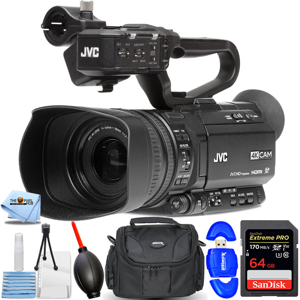 Caméscope JVC GY-HM180 Ultra HD 4K 12,4 MP - Offre groupée essentielle de 32 Go