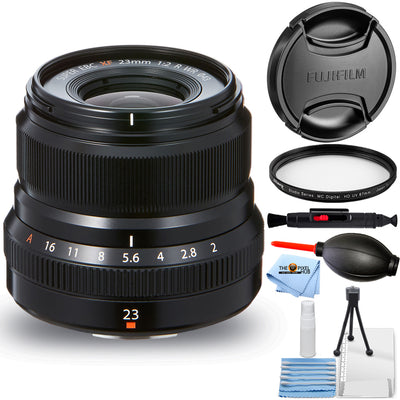 FUJIFILM XF 23mm f/2 R WR Lens (Black) 16523169 - 6PC Accessory Bundle