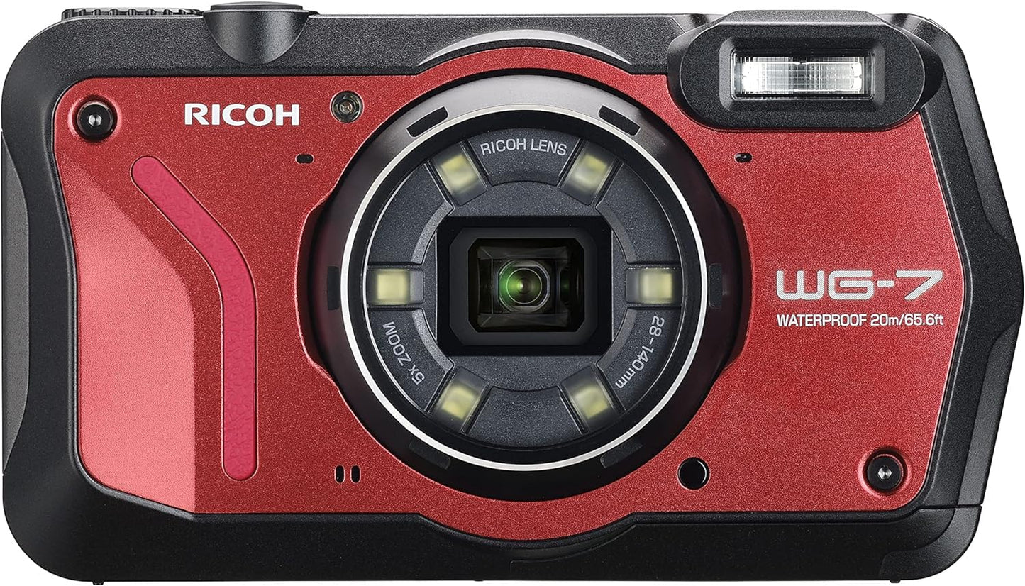 Photo 1 sur 6

 RICOH WG-7 Appareil photo numérique robuste, étanche à la poussière, caméra WEB 4K (rouge)