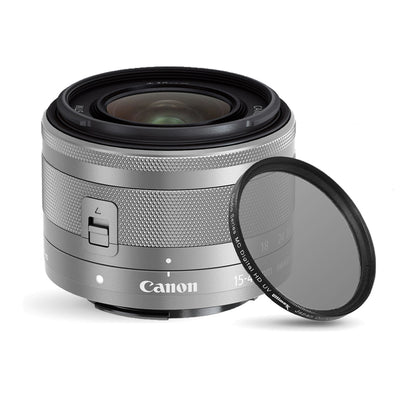 Objectif Canon EF-M 15-45mm f/3.5-6.3 IS STM (boîte ouverte) + filtre UV ultraviolet