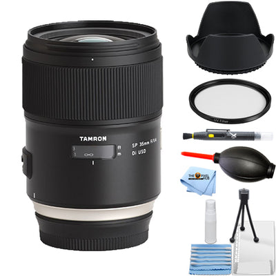 Objectif Tamron SP 35 mm f/1.4 Di USD pour Nikon F + filtre UV + pare-soleil