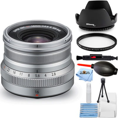 Objectif FUJIFILM XF 16 mm f/2.8 R WR (argent) 16611681 - Lot d'accessoires 7 pièces