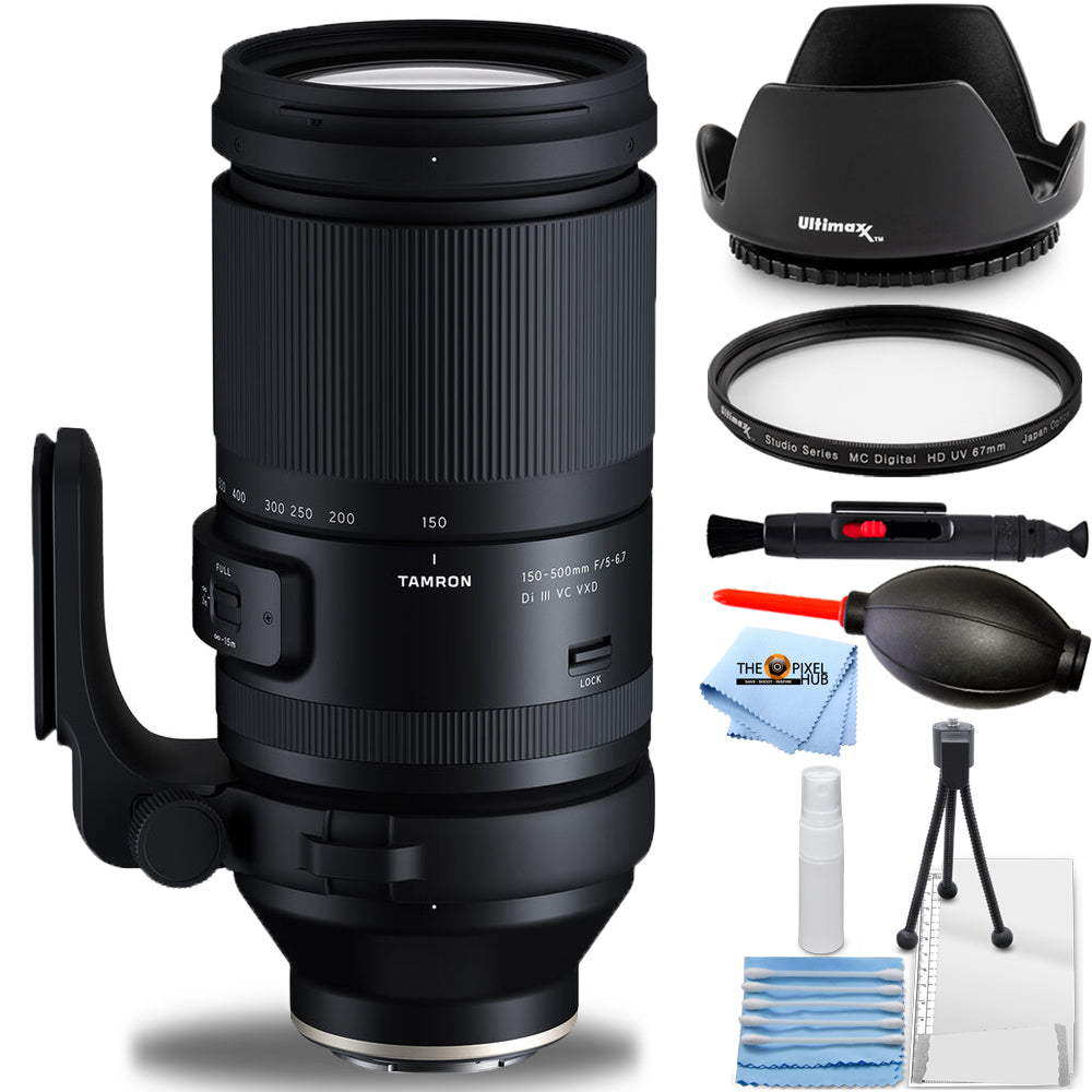 Objectif Tamron 150-500 mm f/5-6.7 Di III VXD pour Sony E - Ensemble d'accessoires 7 pièces