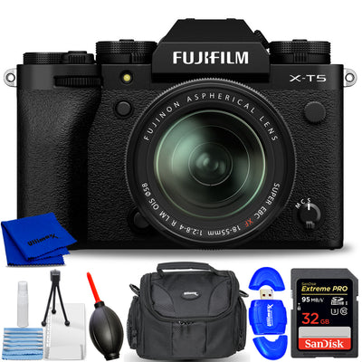 Appareil photo sans miroir FUJIFILM X-T5 et objectif 18-55 mm (noir) - Ensemble d'accessoires 7 pièces