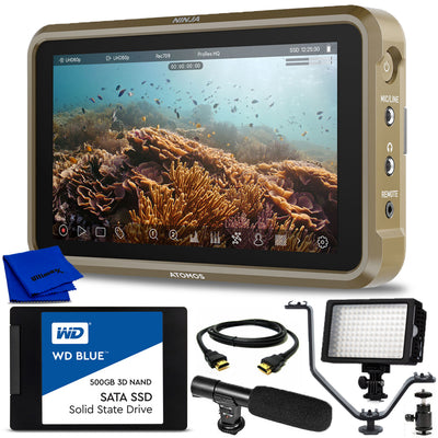 Moniteur d'enregistrement HDMI 4K Atomos Ninja 5,2" avec ensemble SSD WD Blue 500 Go