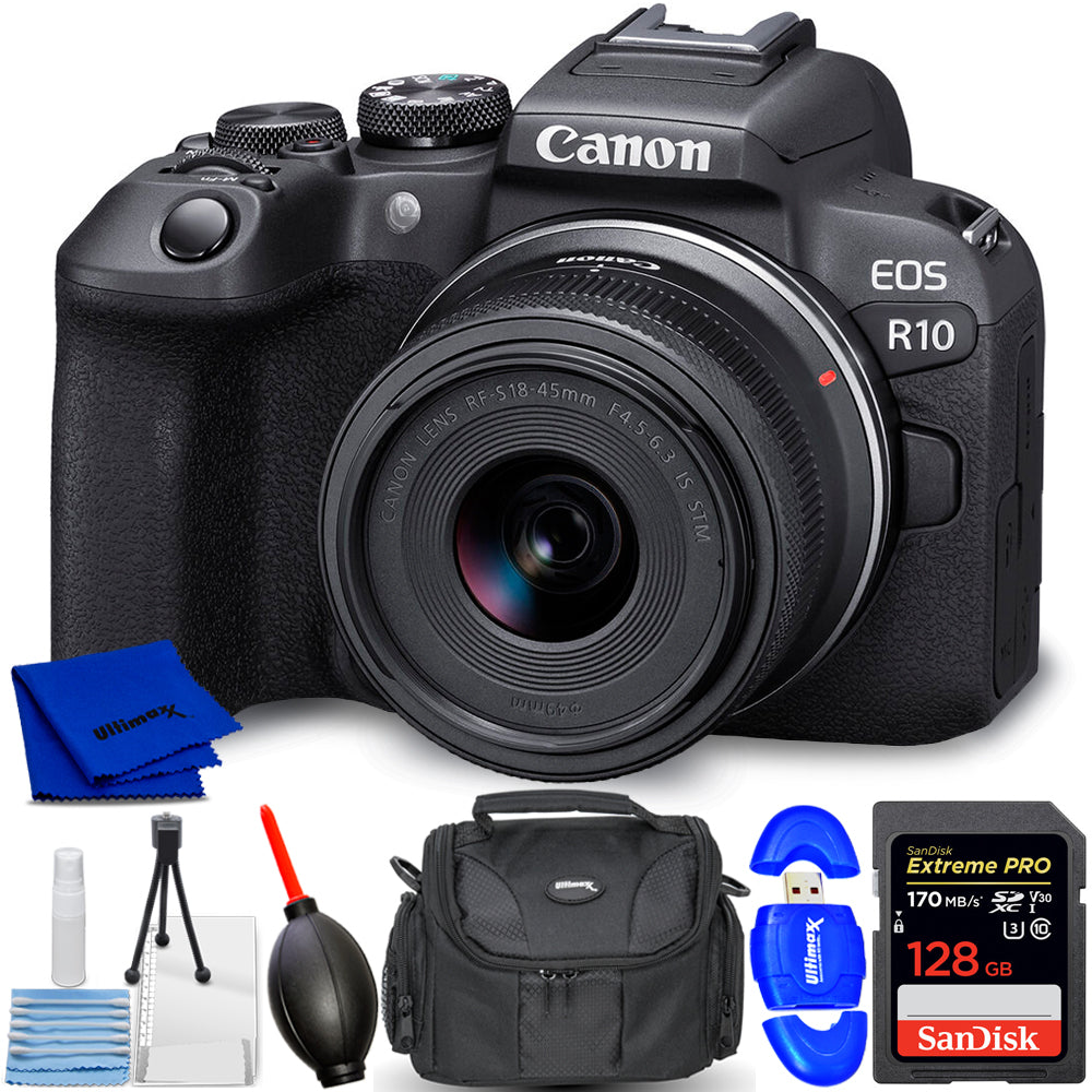 Appareil photo sans miroir Canon EOS R10 avec kit d'objectif RF-S 18-45 mm f/4.5-6.3 IS STM