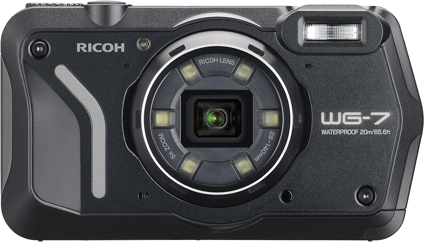 Appareil photo numérique RICOH WG-7 Kit de caméra WEB 4K étanche à l'eau et à la poussière (noir)