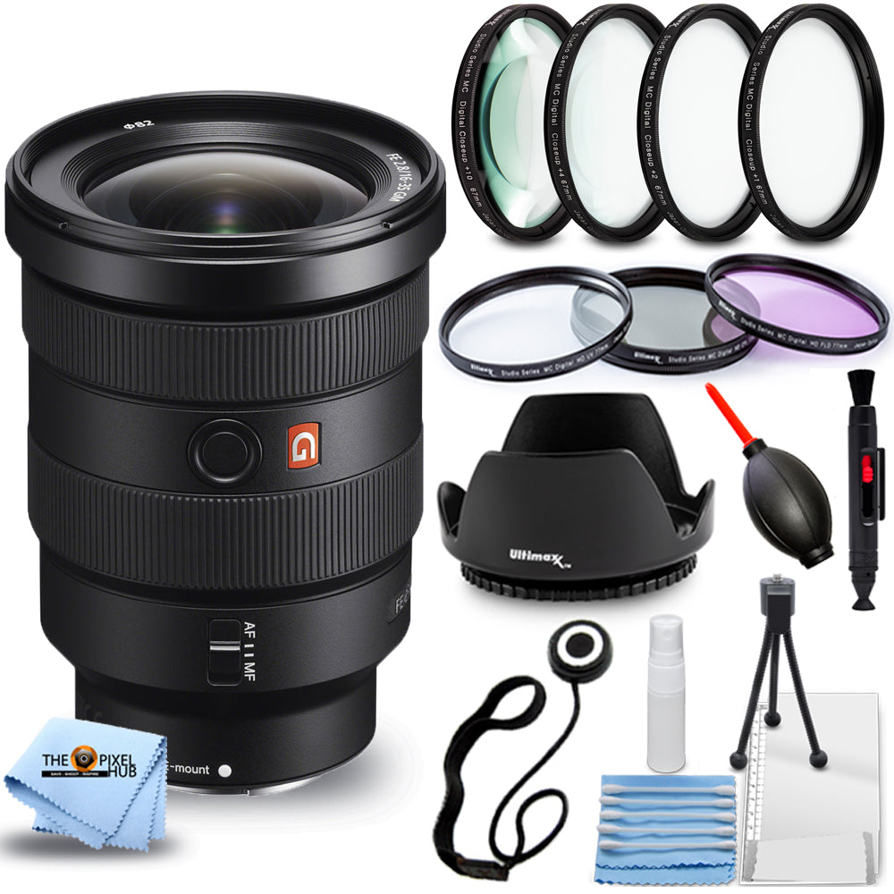 Objectif Sony FE 16-35 mm f/2.8 GM SEL1635GM + Objectifs macro/gros plan + Ensemble de filtres